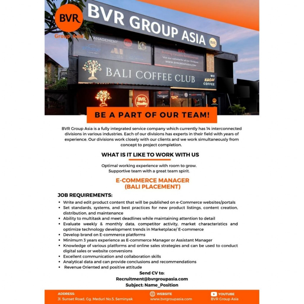 Lowongan Kerja BVR Group Asia